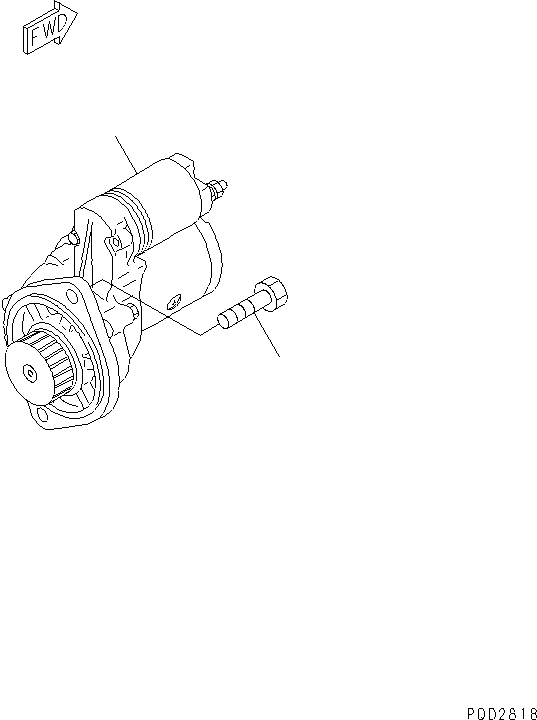 Komatsu parts book diagram for 4D88E-3F S/N 00101-UP: STARTING MOTOR AND MOUNTING(#12805-)