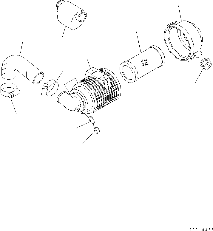 Komatsu parts book diagram for 4D88E-5X-AB S/N 00101-UP: AIR CLEANER (SINGLE ELEMENT)