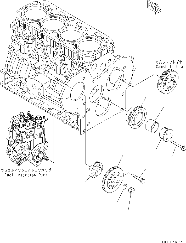 Komatsu parts book diagram for 4D88E-5X-AB S/N 00101-UP: DRIVE GEAR(#.-)