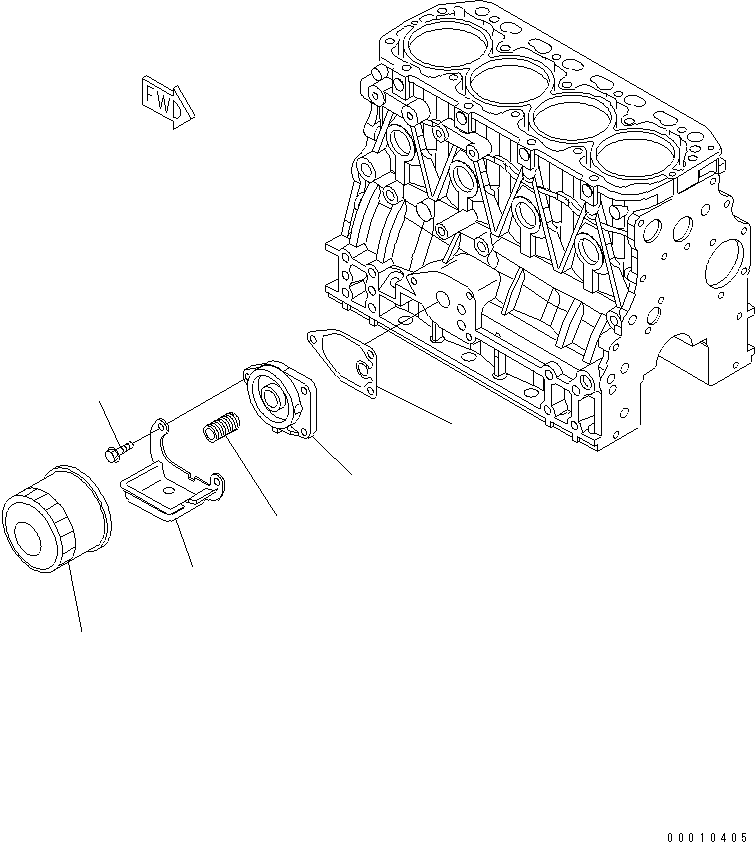 Komatsu parts book diagram for 4D88E-5X-AB S/N 00101-UP: OIL FILTER(#00101-00101)