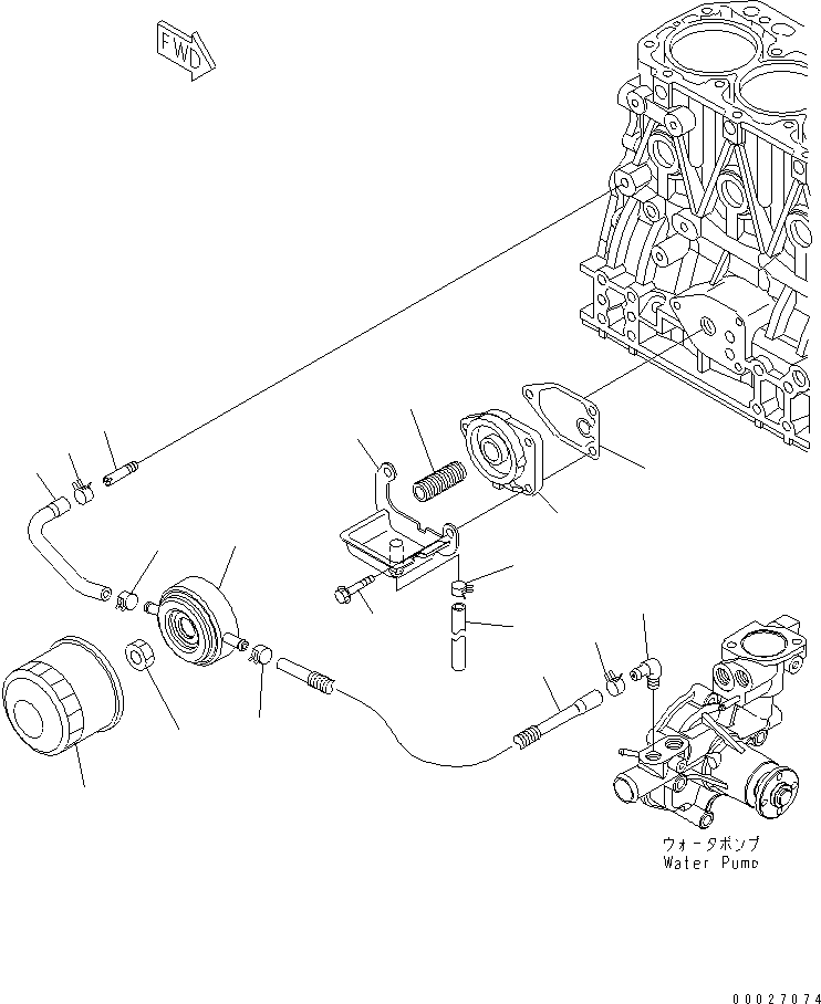 Komatsu parts book diagram for 4D88E-5X-AB S/N 00101-UP: OIL FILTER(#00102-)