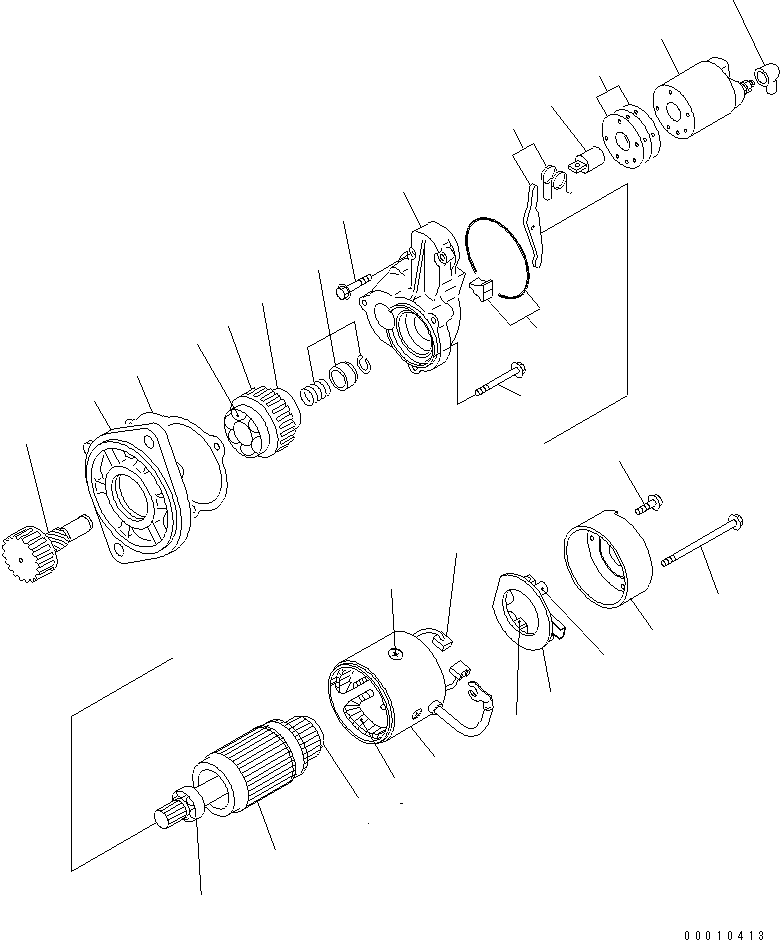 Komatsu parts book diagram for 4D88E-5X-AB S/N 00101-UP: STARTING MOTOR (INNER PARTS)