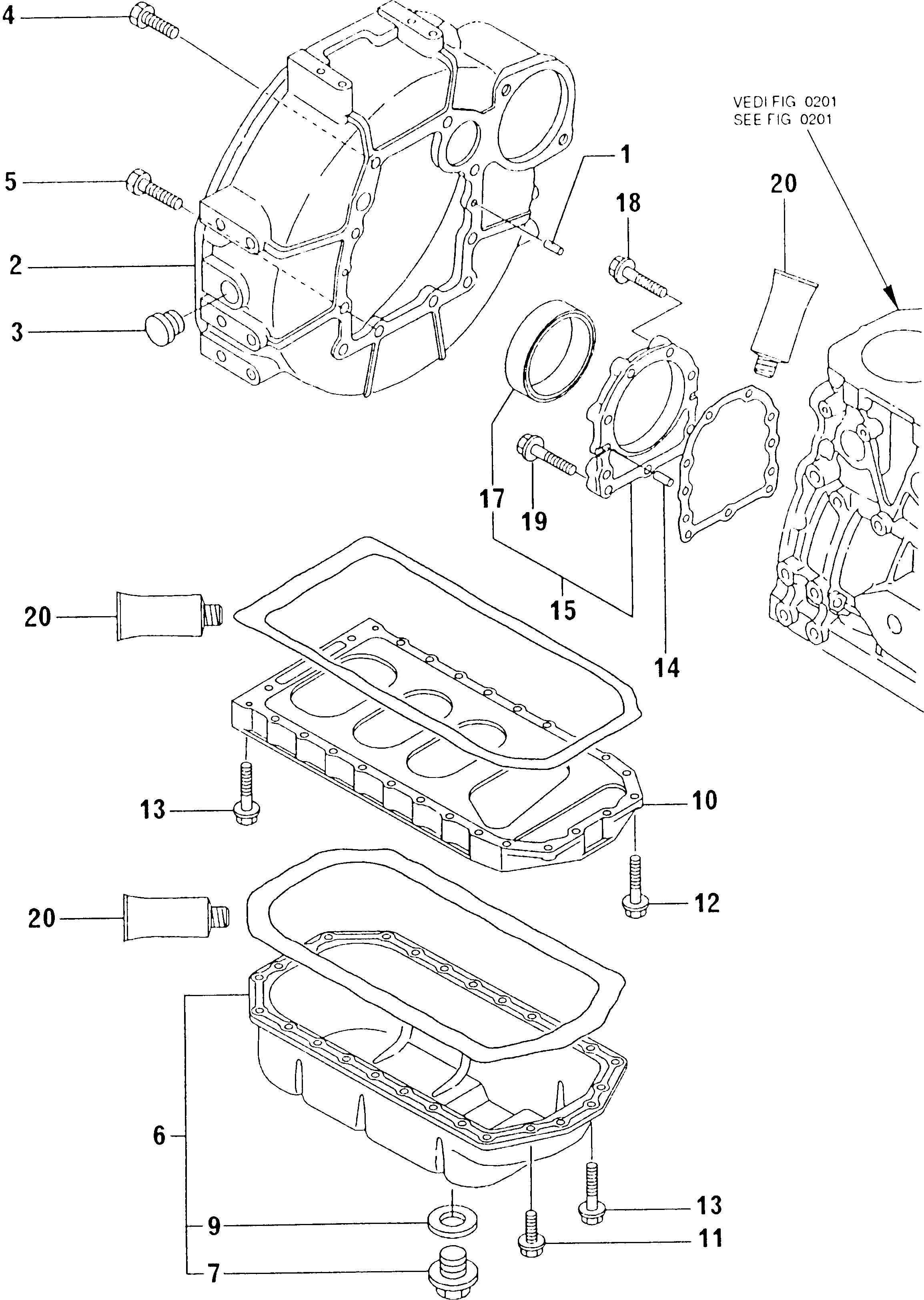Engines Komatsu / 4D88E-E1FD S/N 17583-UP(4d88e-er) / FLYWHEEL LUBRICATING OIL SUMP(060030 : 0211)