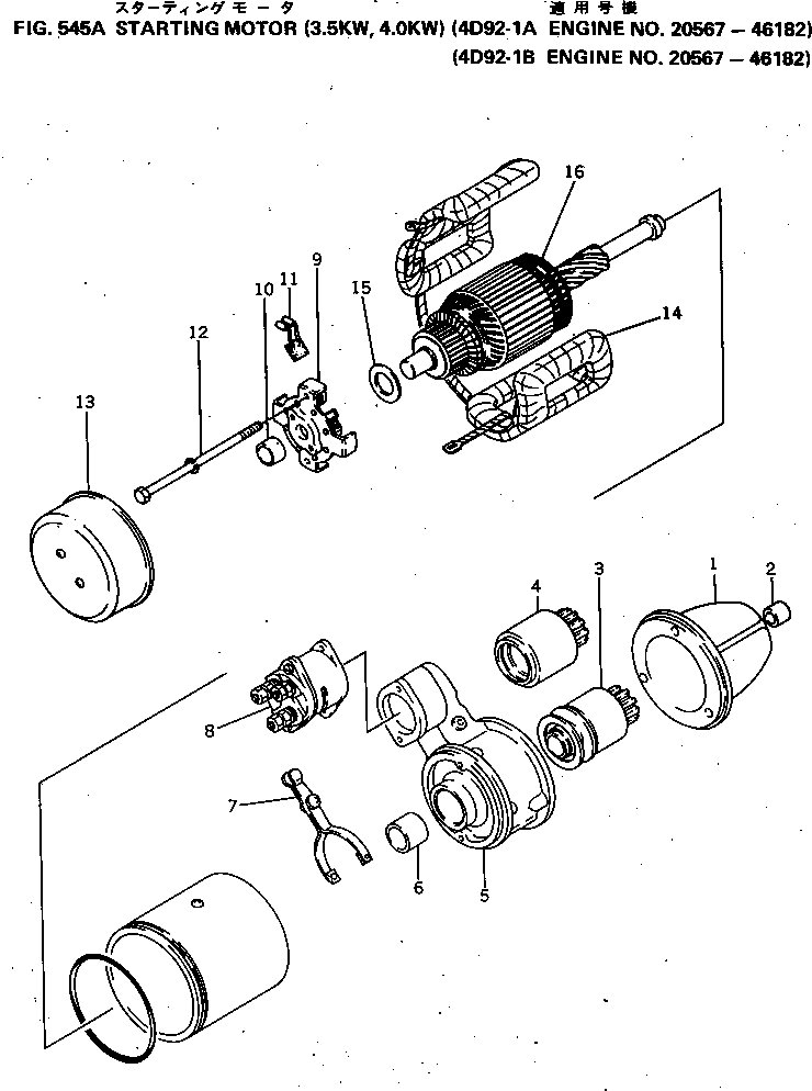 Engines Komatsu / 4D92-1A S/N 11008-UP(4d92-1ar) / (150090 : 545A)
