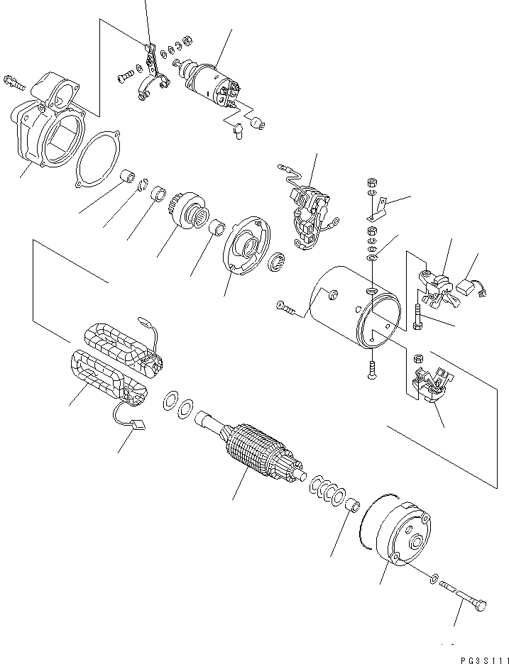 Engines Komatsu / 4D94-2D S/N 10314-UP(4d94-2dc) / STARTING MOTOR (3.5KW)(#34197-)(150100 : 554A)