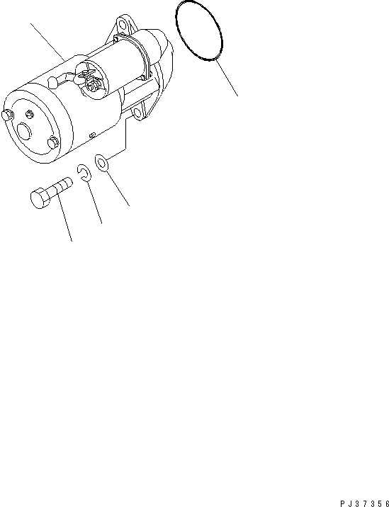 Komatsu parts book diagram for 4D94-2E S/N 10007-UP: STARTING MOTOR AND MOUNTING (3.5KW)