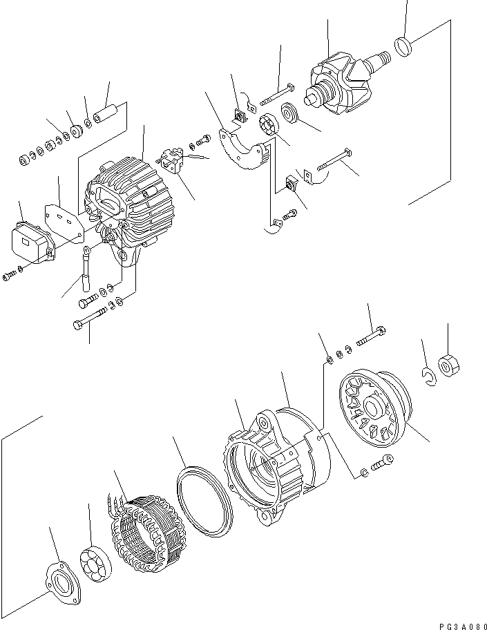 Komatsu parts book diagram for 4D94-2E S/N 10007-UP: ALTERNATOR (13A) (WITH NON HARDENING PULLEY) (TROPICAL SANDY AND DUSTY SPEC.)