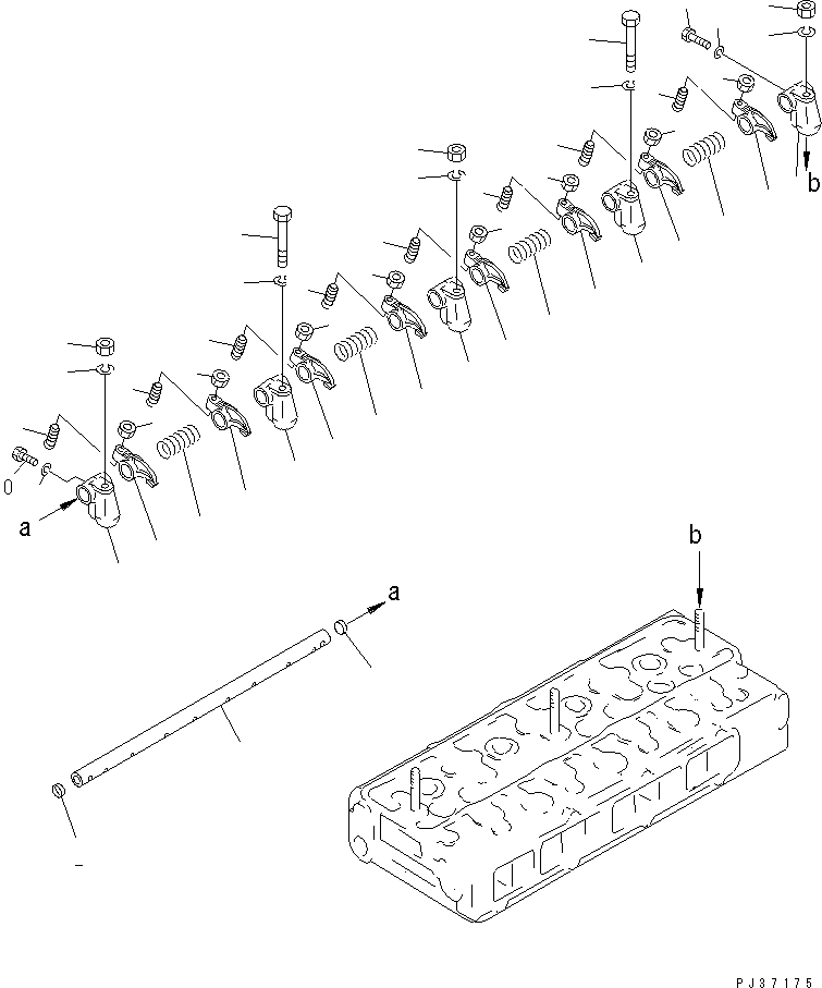 Komatsu parts book diagram for 4D94-2G S/N 10003-UP: ROCKER ARM