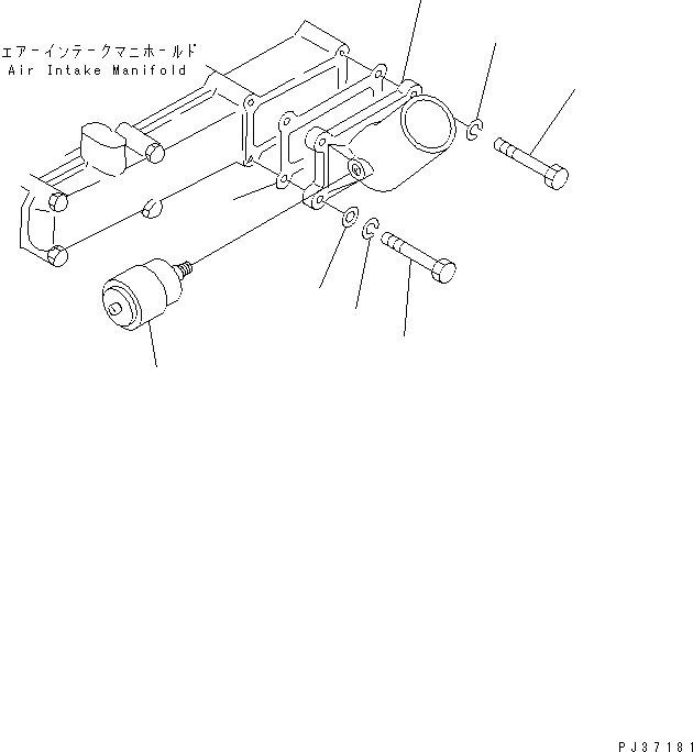 Komatsu parts book diagram for 4D94-2G S/N 10003-UP: AIR CLEANER CONNECTOR