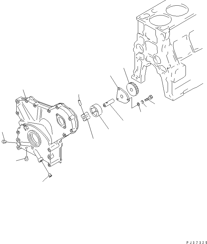 Komatsu parts book diagram for 4D94-2G S/N 10003-UP: LUBRICATING OIL PUMP