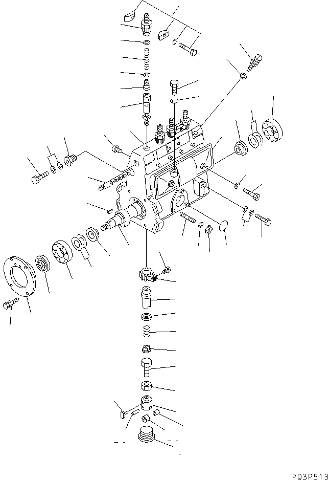 Komatsu parts book diagram for 4D94-2T S/N 33593-UP: FUEL INJECTION PUMP(PUMP)
