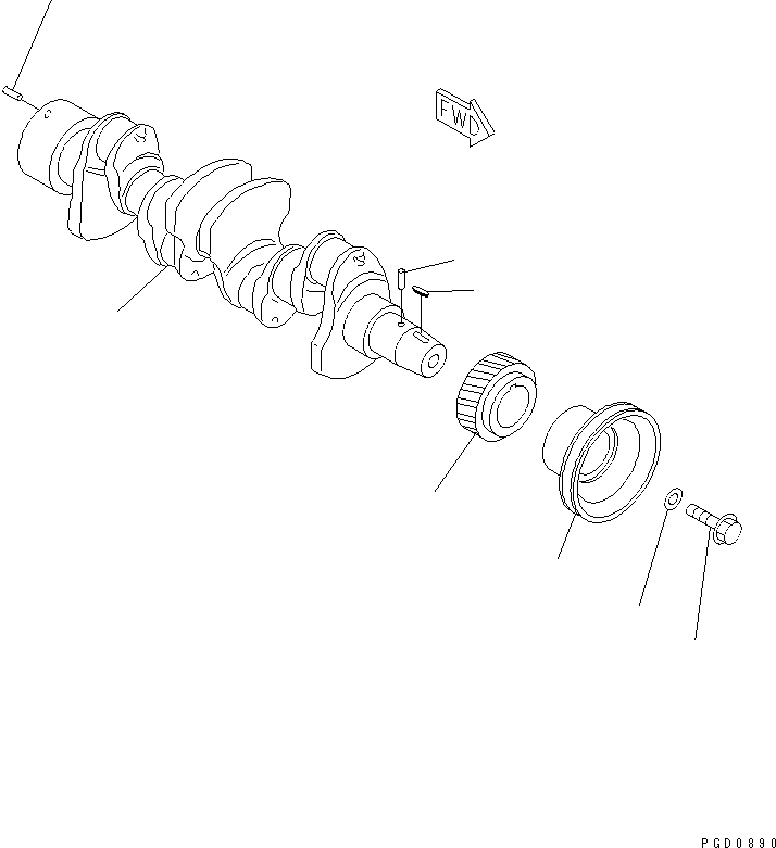 Komatsu parts book diagram for 4D94E-1A S/N 00101-UP: CRANKSHAFT