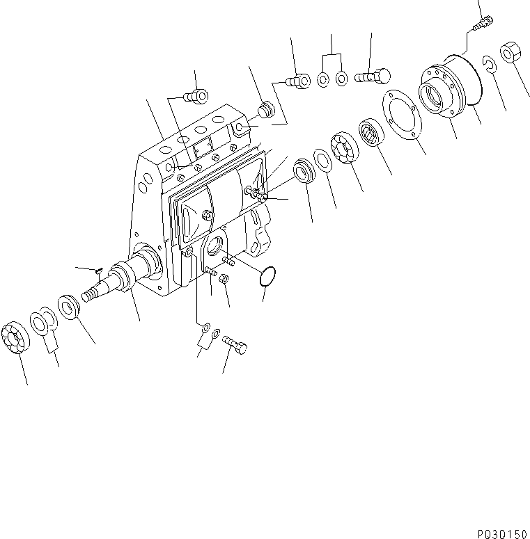 Komatsu parts book diagram for 4D94E-1A S/N 00101-UP: FUEL INJECTION PUMP (PUMP) (1/2) (INNER PARTS)