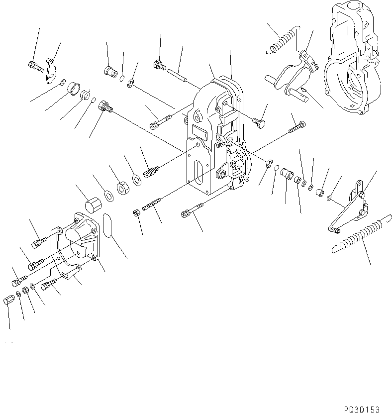 Komatsu parts book diagram for 4D94E-1A S/N 00101-UP: FUEL INJECTION PUMP (GOVERNOR) (2/2) (INNER PARTS)