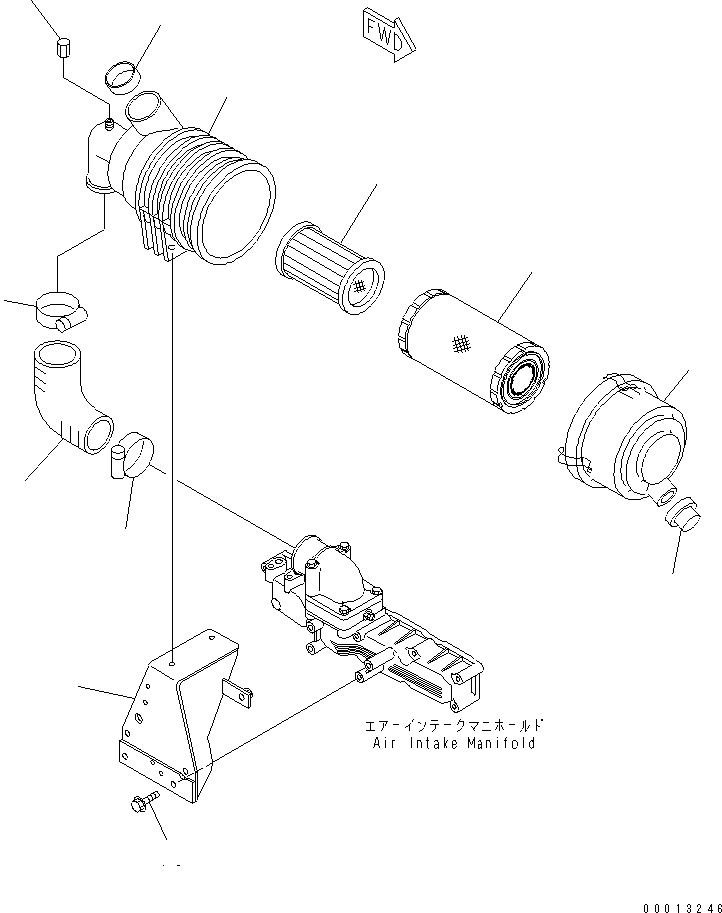Engines Komatsu / 4D94LE-2Z-AE S/N 00101-UP (WITH CAB)(4d94le0c) / AIR CLEANER (DOUBLE ELEMENT)(030060 : A1410-A0A1)