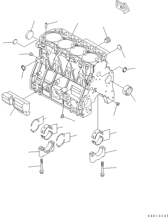 Engines Komatsu / 4D94LE-2Z-AC S/N 00251-UP(4d94le0r) / CYLINDER BLOCK(#01214-)(030090 : A2010-A0A1)