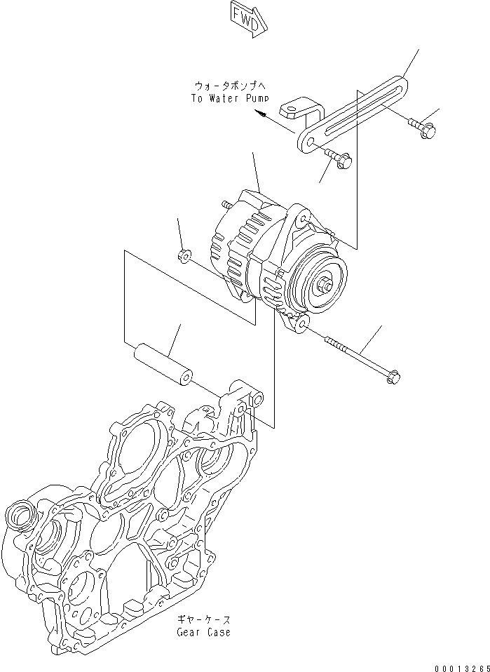 Engines Komatsu / 4D94LE-2Z-AC S/N 00251-UP(4d94le0r) / ALTERNATOR AND MOUNTING (60A) (FOR CAB)(#01214-)(030270 : A6010-A0A2)