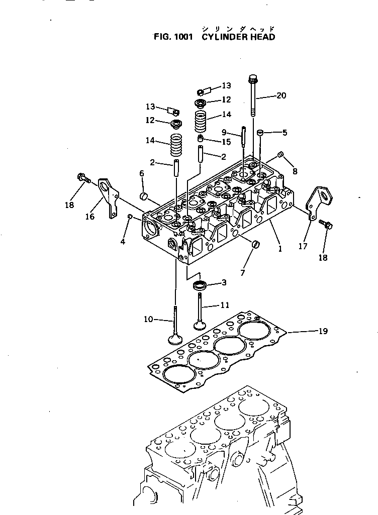 Engines Komatsu / 4D95L-1C S/N 10001-UP(4d95l-3c) / CYLINDER HEAD(030010 : 1001)