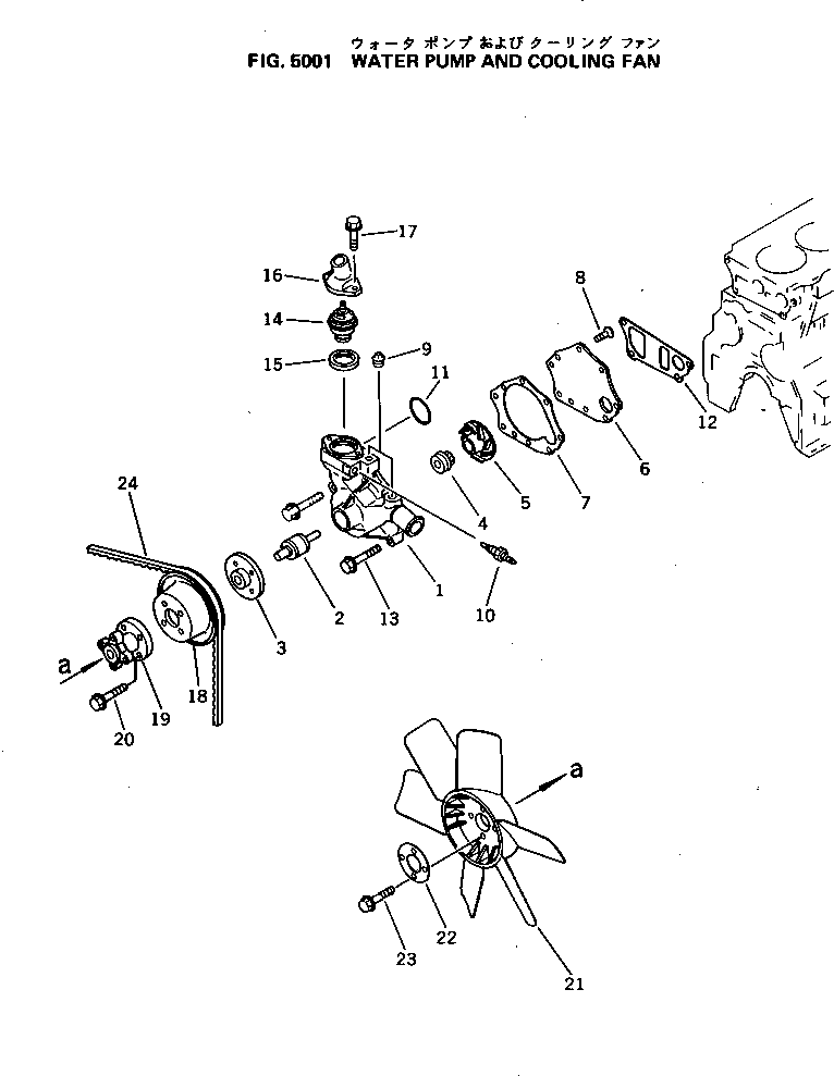 Engines Komatsu / 4D95L-1C S/N 10001-UP(4d95l-3c) / WATER PUMP AND COOLING FAN(150010 : 5001)