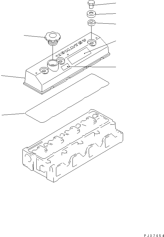 Komatsu parts book diagram for 4D95L-1BB S/N 49965-UP: CYLINDER HEAD COVER
