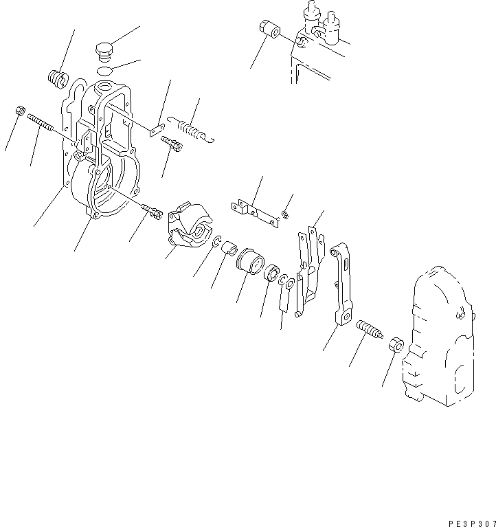 Komatsu parts book diagram for 4D95L-1BB S/N 49965-UP: FUEL INJECTION PUMP (GOVERNOR) (1/2)