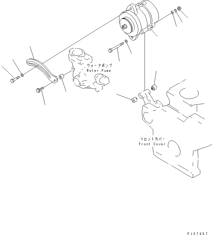 Komatsu parts book diagram for 4D95L-1BB S/N 49965-UP: ALTERNATOR AND MOUNTING (35A)(#69773-)