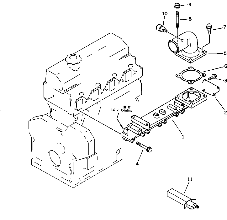 Engines Komatsu / 4D95L-1EE S/N 49965-UP(4d95l-8r) / AIR INTAKE MANIFOLD AND CONNECTION(030040 : 0131)