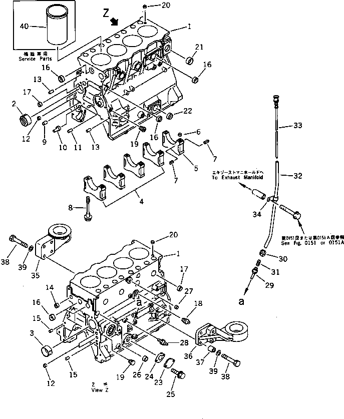 Engines Komatsu / 4D95L-1Z S/N 41633-UP(4d95l-ac) / CYLINDER BLOCK(060010 : 0201)