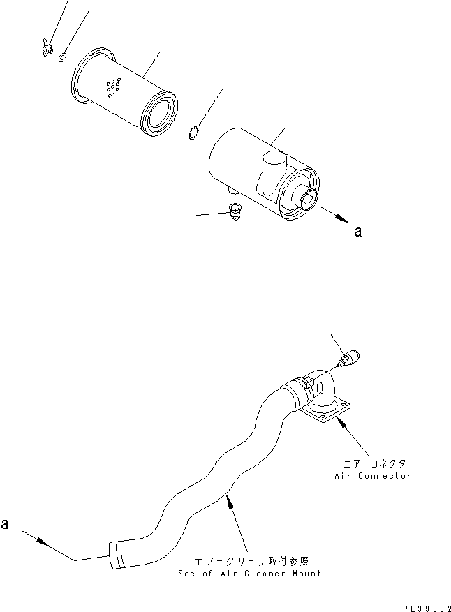 Komatsu parts book diagram for 4D95L-1GG S/N 131803-UP: AIR CLEANER (SINGLE ELEMENT TYPE)