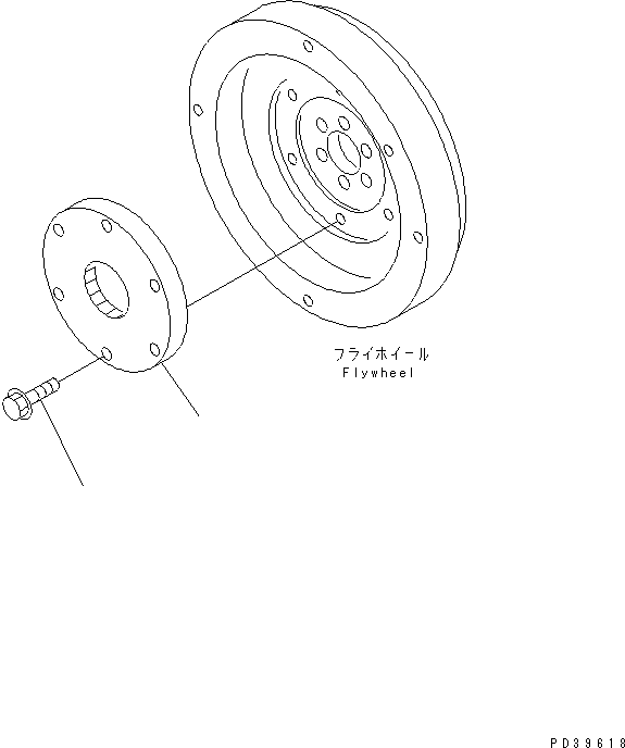 Komatsu parts book diagram for 4D95L-1GG S/N 131803-UP: MAIN POWER TAKE OFF