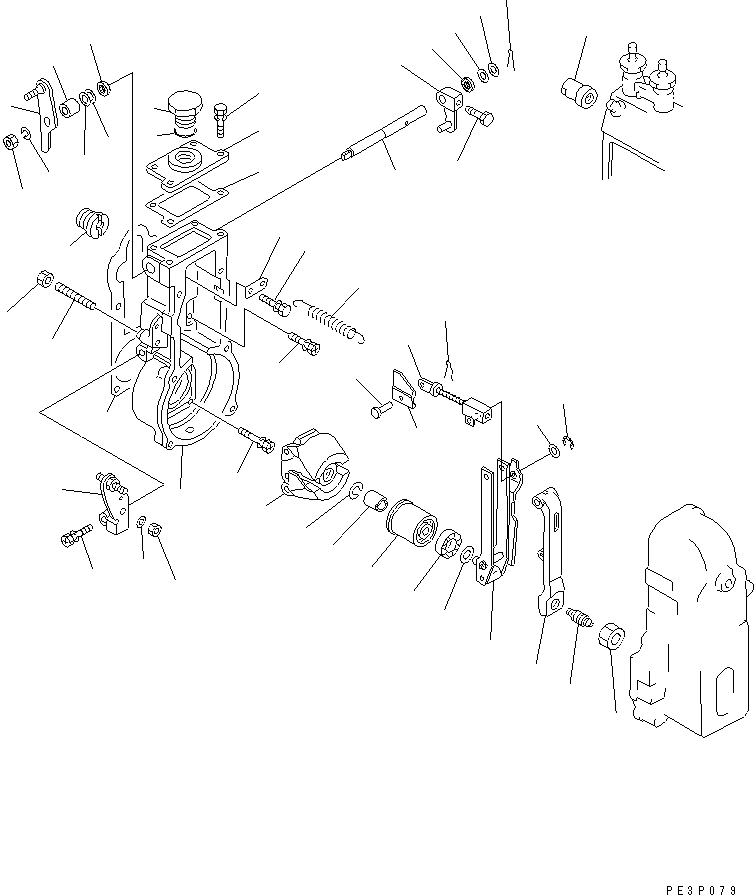 Komatsu parts book diagram for 4D95L-1GG S/N 131803-UP: FUEL INJECTION PUMP (GOVERNOR) (1/2) (INNER PARTS)