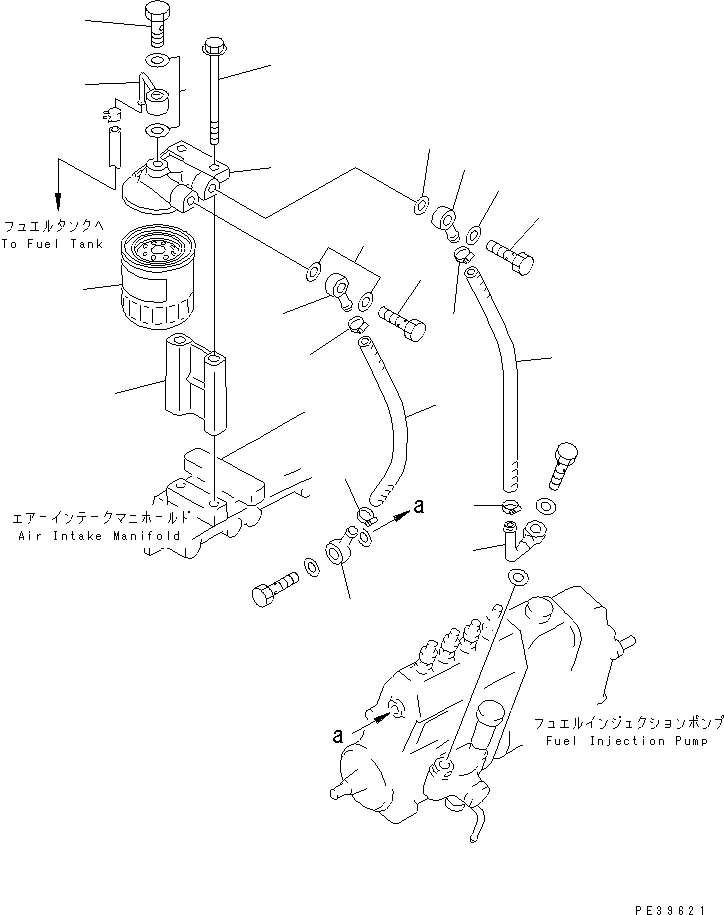 Komatsu parts book diagram for 4D95L-1GG S/N 131803-UP: FUEL FILTER