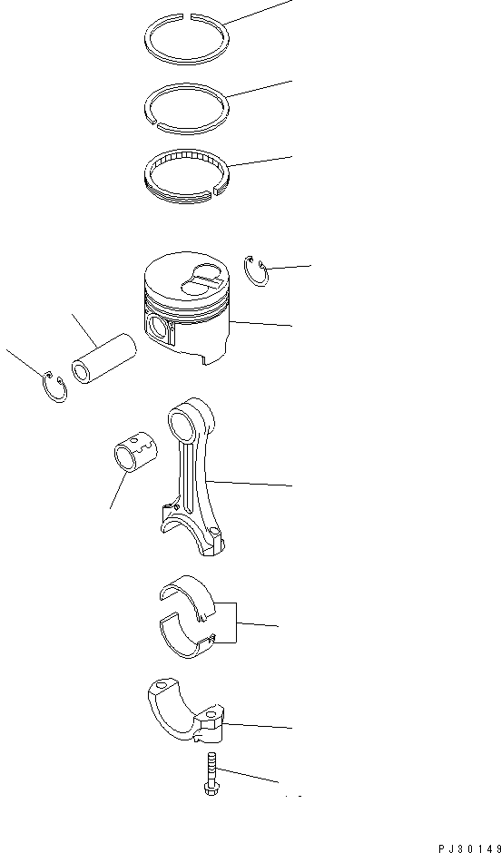 Engines Komatsu / 4D95L-W-1D-B S/N 19778-UP(4d95l-bc) / PISTON AND CONNECTING ROD(060070 : 0235)
