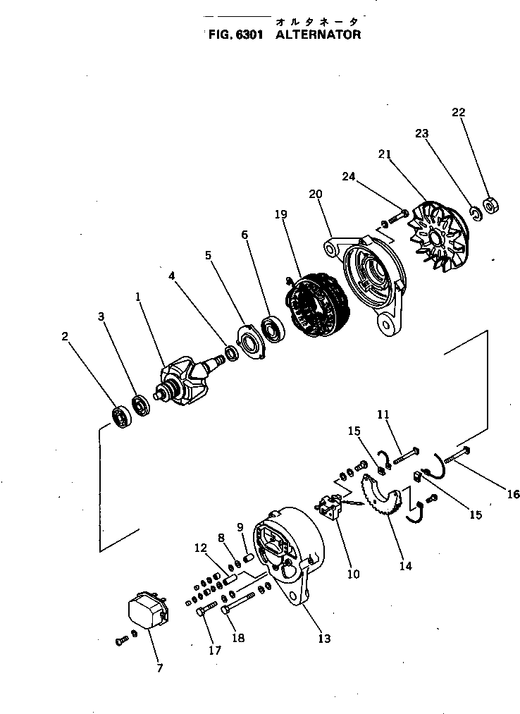 Engines Komatsu / 4D95L-1C S/N 10001-UP(4d95l-br) / ALTERNATOR (25A)(180040 : 6301)