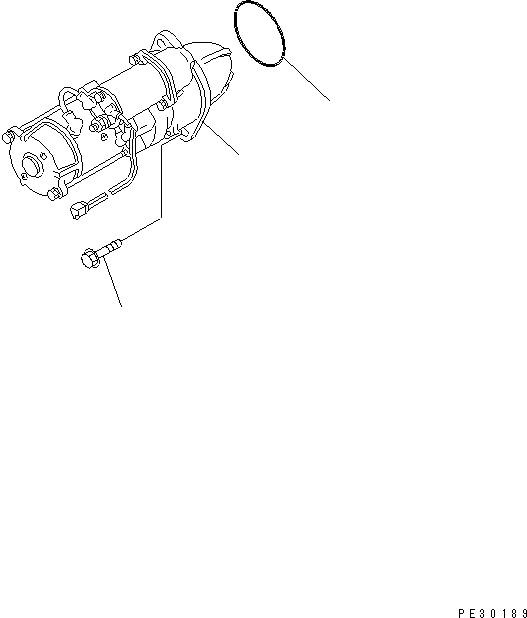 Komatsu parts book diagram for 4D95L-1G S/N 16084-UP: STARTING MOTOR AND MOUNTING