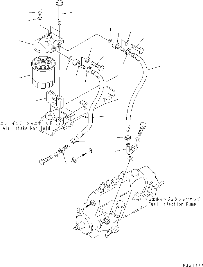 Engines Komatsu / 4D95L-1J S/N 22213-UP(4d95l-ec) / FUEL FILTER AND MOUNTING(#18897-)(120030 : 0411)