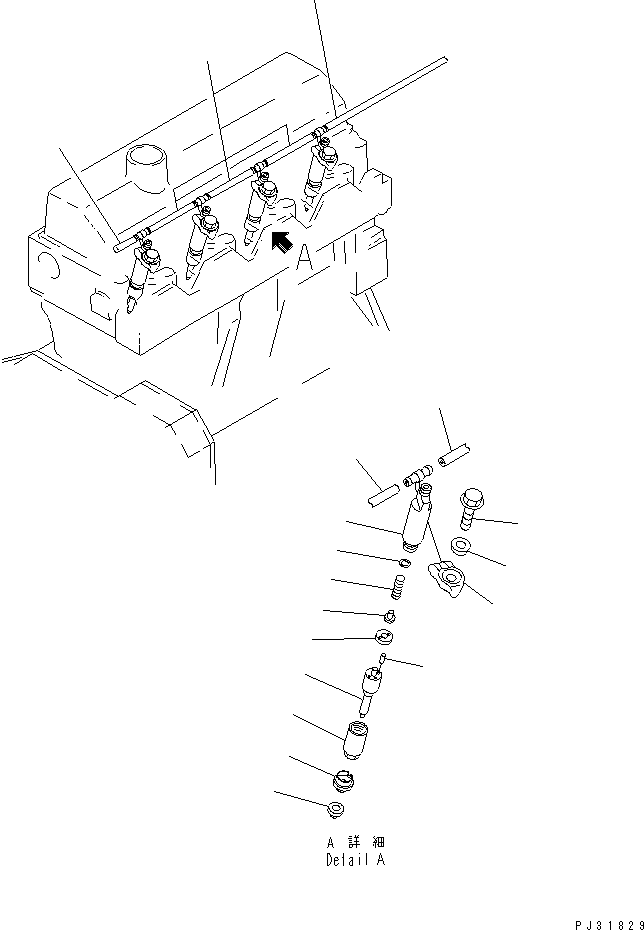 Engines Komatsu / 4D95L-1J S/N 22213-UP(4d95l-ec) / FUEL NOZZLE AND SPILL PIPE(#18897-)(120040 : 0421)