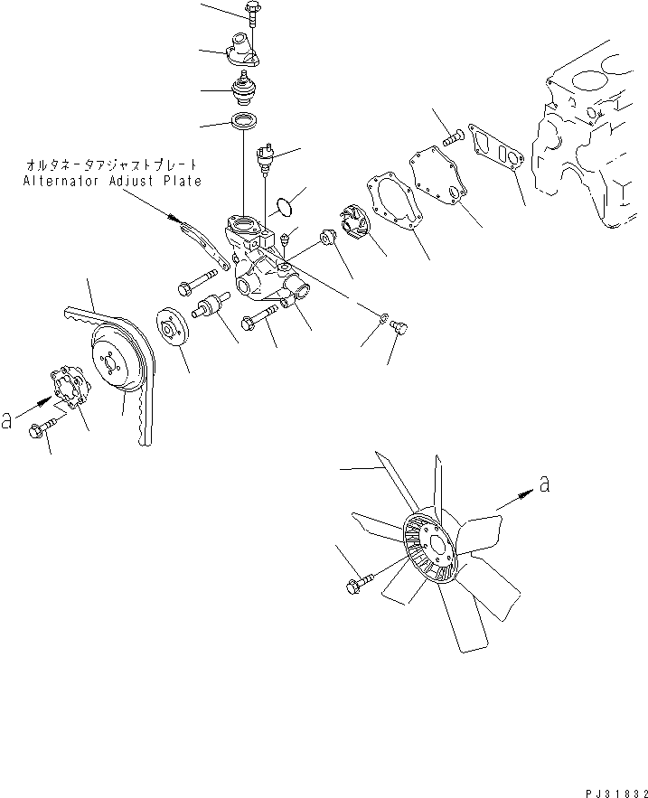 Engines Komatsu / 4D95L-1J S/N 22213-UP(4d95l-ec) / WATER PUMP AND COOLING FAN(#18897-)(150010 : 0501)