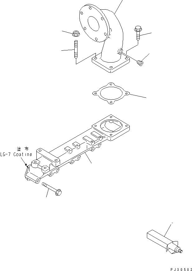 Engines Komatsu / 4D95L-W-1B S/N 11437-UP(4d95l-gr) / AIR INTAKE MANIFOLD AND CONNECTION (SINGLE ELEMENT TYPE)(#11437-30424)(030040 : 0131)