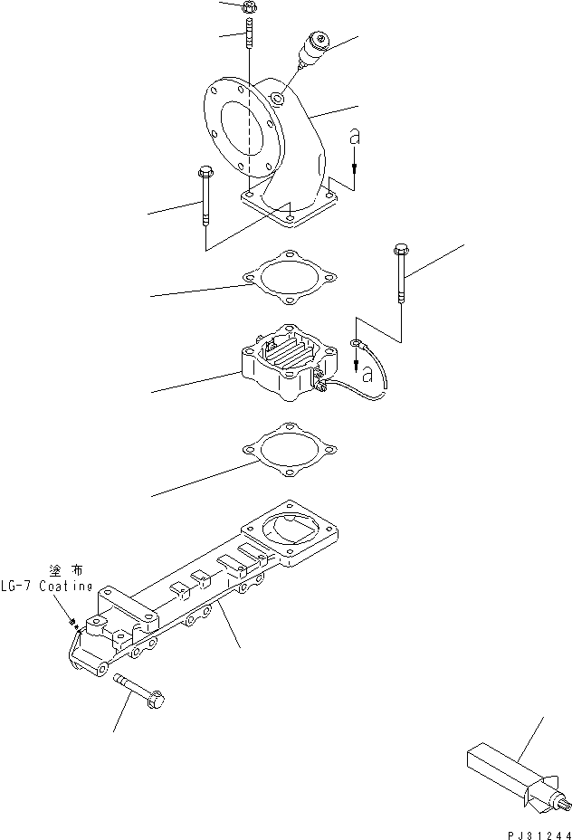 Engines Komatsu / 4D95L-1P S/N 19787-UP(4d95l-jc) / AIR INTAKE MANIFOLD AND CONNECTION(#19787-29631)(030040 : 0131)