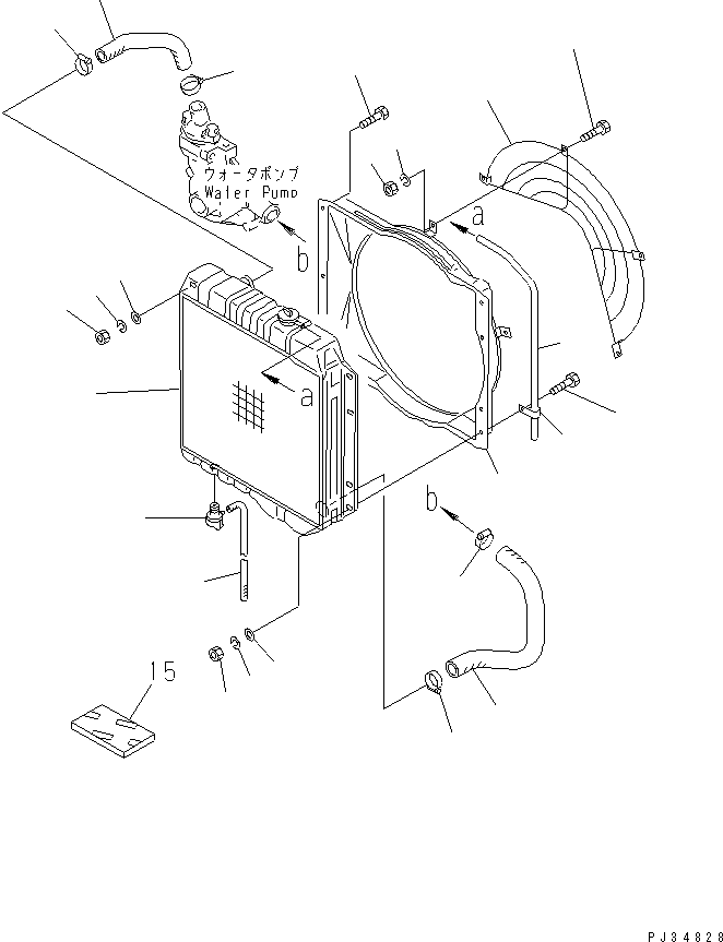 Engines Komatsu / 4D95L-W-1D-B S/N 19778-UP(4d95l-jr) / RADIATOR AND PIPING(#20638-)(150030 : 0552A)