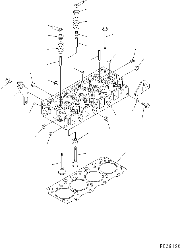 Komatsu parts book diagram for 4D95L-1G S/N 16084-UP: CYLINDER HEAD
