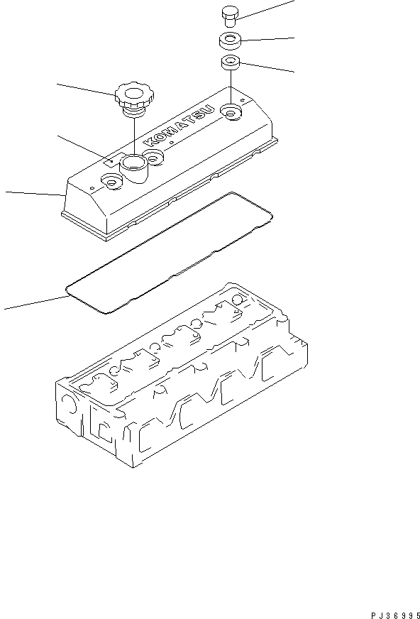 Komatsu parts book diagram for 4D95L-1G S/N 16084-UP: CYLINDER HEAD COVER