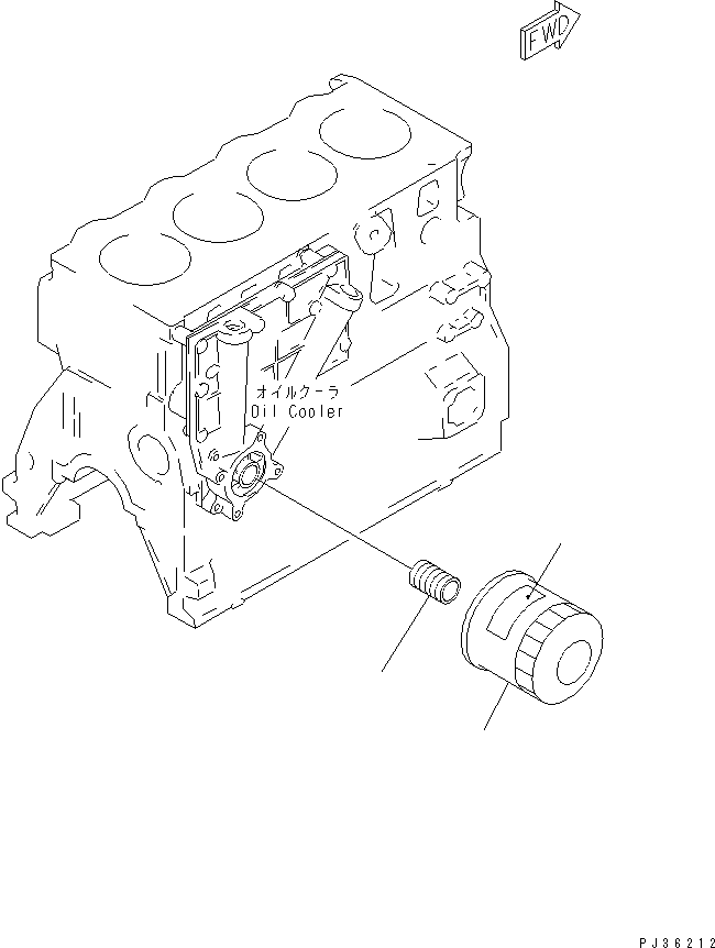 Komatsu parts book diagram for 4D95L-1G S/N 16084-UP: LUBRICATING OIL FILTER