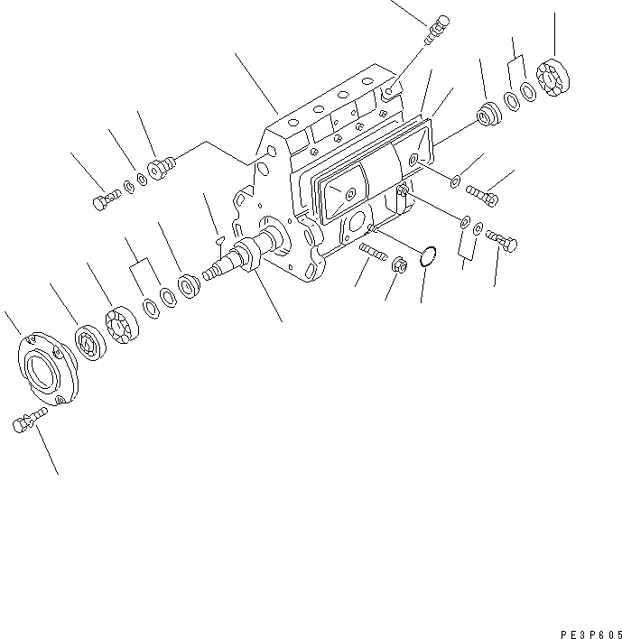Komatsu parts book diagram for 4D95L-1G S/N 16084-UP: FUEL INJECTION PUMP (PUMP) (1/2)(#102468-)