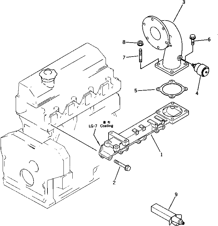 Engines Komatsu / 4D95L-W-1C S/N 19772-UP(4d95l-kr) / AIR INTAKE MANIFOLD AND CONNECTION(#19772-29627)(030040 : 0131)
