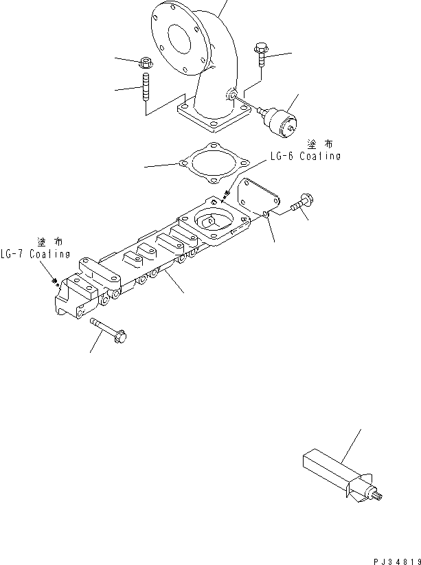 Engines Komatsu / 4D95L-W-1C S/N 19772-UP(4d95l-kr) / AIR INTAKE MANIOLD AND CONNECTION(#29628-)(030050 : 0131A)