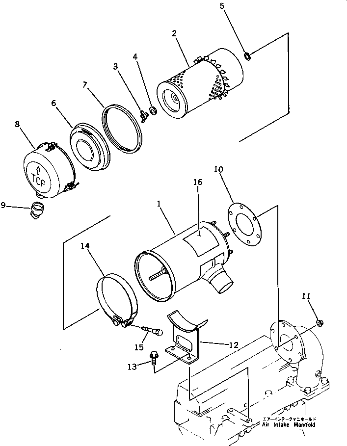 Engines Komatsu / 4D95L-W-1C S/N 19772-UP(4d95l-kr) / AIR CLEANER AND MOUNTING(030060 : 0142)