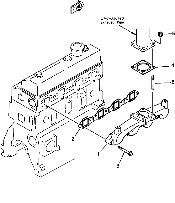 Engines Komatsu / 4D95L-W-1C S/N 19772-UP(4d95l-kr) / EXHAUST MANIFOLD AND CONNECTION(030070 : 0151)