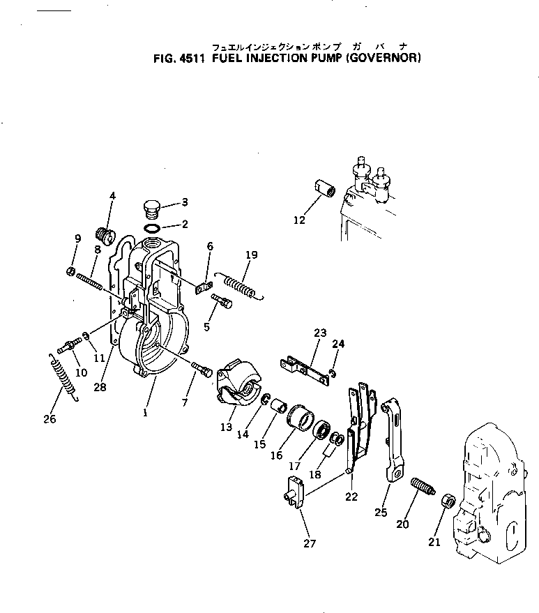 Engines Komatsu / 4D95L-W-1A S/N 10001-UP(4d95l-mc) / FUEL INJECTION PUMP (GOVERNOR) (1/2)(120060 : 4511)